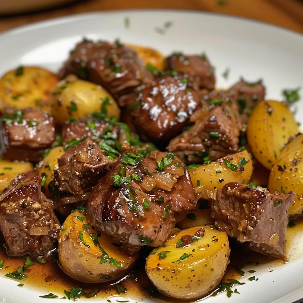 garlic butter beef bites with potatoes 1 U1