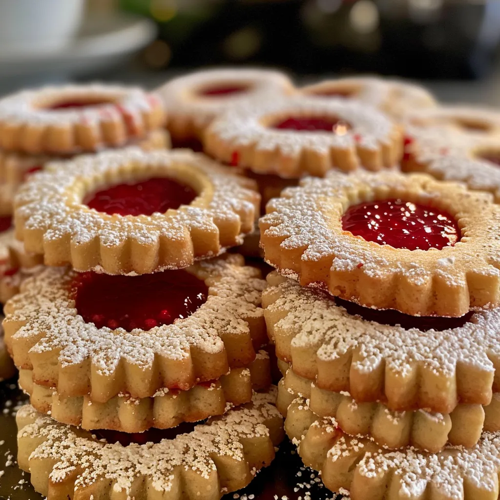 Shortbread Linzer Cookies with Raspberry Jam - Cambrea Bakes