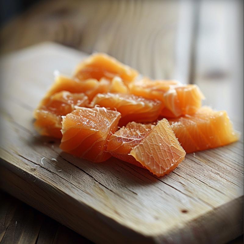 Close-up of a beautifully plated 17eetaesfk on a wooden board, showing intricate textures.