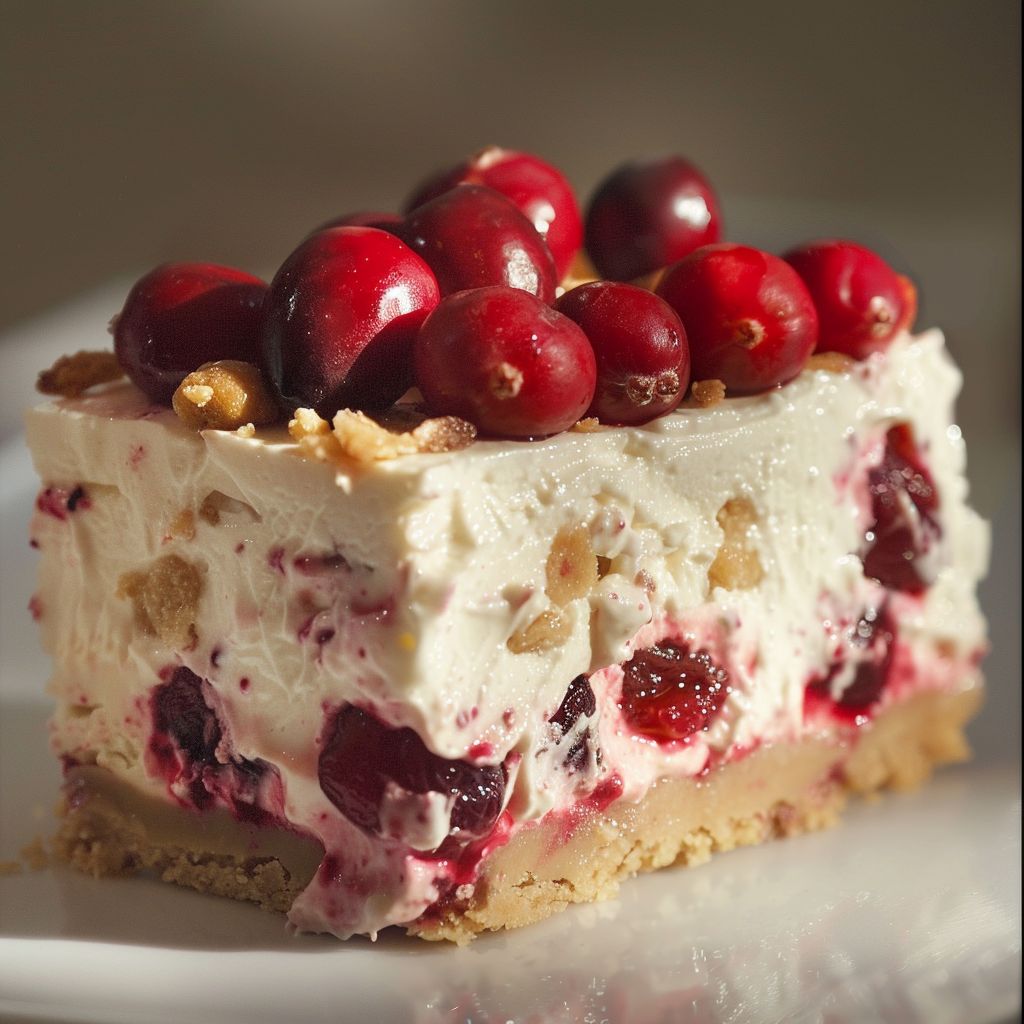 A vibrant display of various cranberry desserts, including tarts and cakes, arranged on a wooden table.